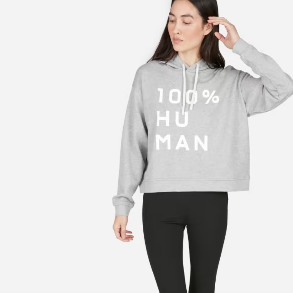Everlane 100% Human Typography Hoodie size small